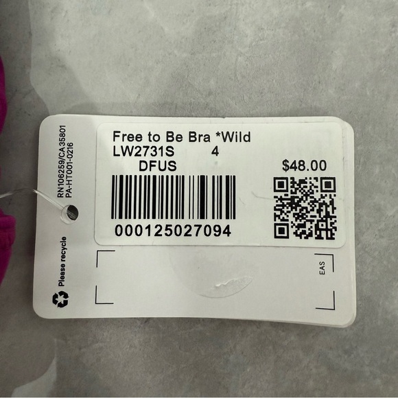 Women’s Lululemon Peloton Free To Be Bra Wild Animal Print Strappy Back Size 4 - Picture 12 of 14